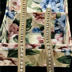 Vintage mesh rhinestone necklace and bracelet